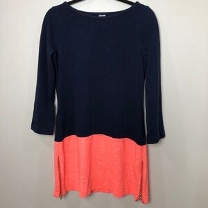 J Crew sweater dress blue and orange size XS